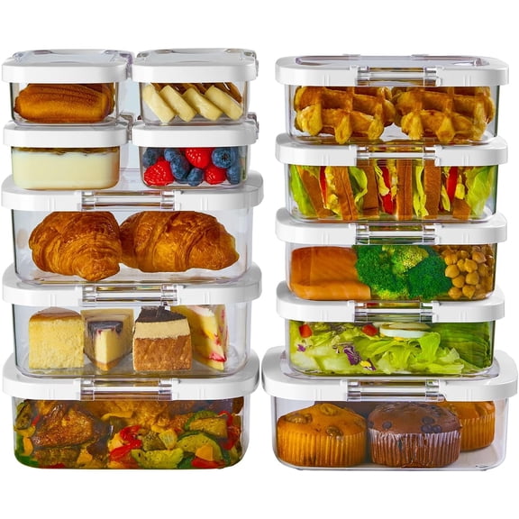 Meal Prep Container for Refrigerator, Leak Proof Stackable Kitchen Tupperware for Leftovers Food Storage Travel Lunch Container, Christmas Gift for Her