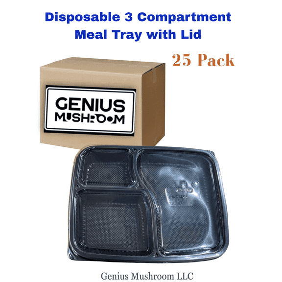 Meal Prep Containers 3 Compartment Food Storage Containers with Lids- 25 PACK