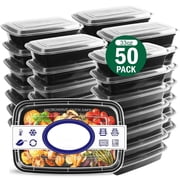 Meal Prep Containers,50 Packs Plastic Food Storage Containers with Lids,32oz Bento Box Reusable,To Go Containers Disposable,BPA Free