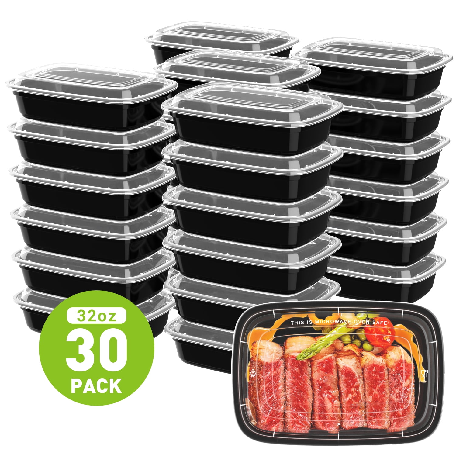KIGI [4 Pack] 17oz Rectangle Plastic Storage Containers Set for  Food,Airtight Meal Prep Side Dishes Containers,Kitchen Storage  Organizer,BPA Free