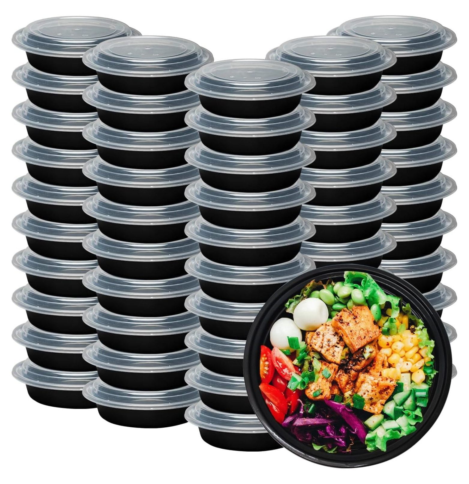 Meal Prep Containers with Airtight Lids, BPA , Reusable Plastic Food