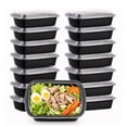 thumbnail image 1 of GARITIN Meal Prep Containers 15 Pack, Plastic Disposable Food Storage Containers with Lids for Food, Microwave Safe To Go Take Out Lunch Containers, 30-Piece, 1 of 8
