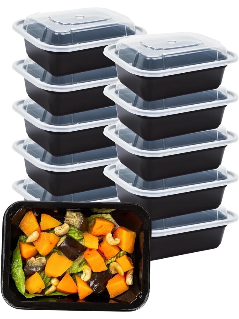 Meal Prep Food Storage Containers with Lids 12 oz. Tupperware To Go Plastic Containers for Food