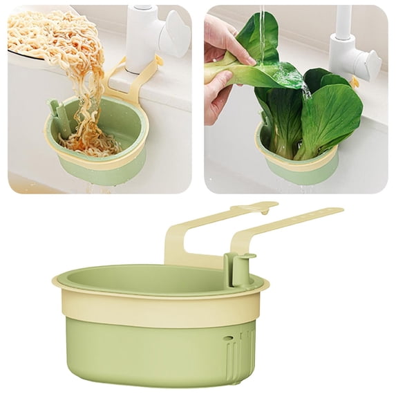 Meal Prep Sink Strainer Basket, SomWiBe Adjustable Hanging Food Catcher for Kitchen Faucet Drain, Cactus Design