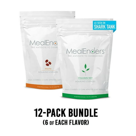 MealEnders Signaling Lozenges for Appetite Control, 12 Pack x 25 Ct, Chocolate Mint & Mocha