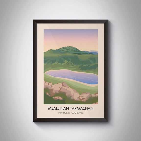 Meall Nan Tarmachan Munros of Scotland Highlands Hiking Art, Unframed Paper Poster 8x10in
