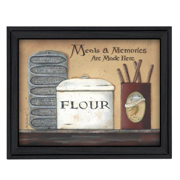 Meals and Memories By Pam Britton Printed Wall Art Wood Multi-Color