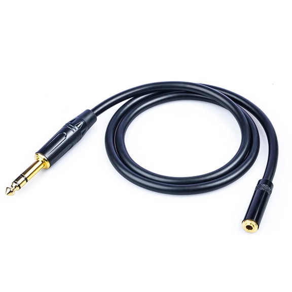 Meamaz 1/4" to 3.5mm Headphone Adapter, 6.35mm (1/4") Male to 3.5mm (1/8") Female Stereo Audio Cable, Ideal for Amplifiers, Guitars, Home Theaters, Mixing Consoles & Headphones, 3.28FT(1M)
