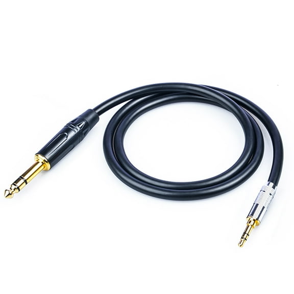 Meamaz 1/4 inch to 3.5mm Stereo Jack Cable, 6.35mm to 3.5mm Audio Cable Adapter, 1/4" to 1/8" Male to Male Aux Cord for Guitar, Cellphone, Laptop, Switch, and Home Theater Devices, 3.28FT(1M)