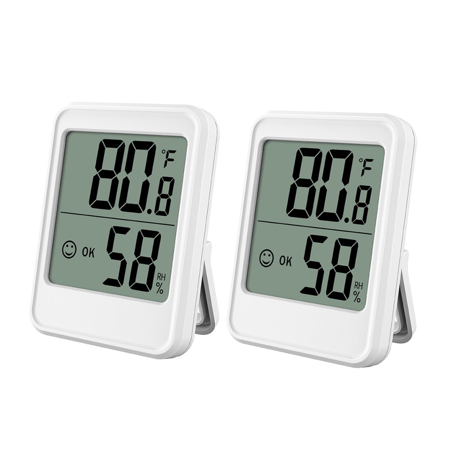 Meamaz 2-Piece Magnetic Digital Humidity Thermometer - °C/°F Convertible, Comfort Reminder, Stand/Hang Options for Home, Kitchen & Ba-by Room