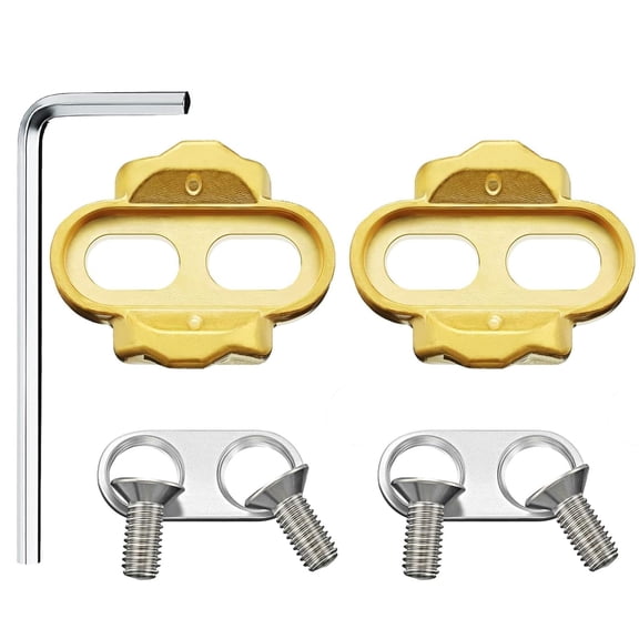 Meamaz 2 Pieces Bike Clips Set Self-Locking Road Bicycle Cleats Pedal Cleats Indoor Cycling Cleats With 1 Pieces Hexagonal Wrench, for Eggbeater, Candy, Smarty, Mallet Pedals