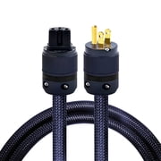Meamaz Audiophile Amplifier Cord IEC Power Cable, Hi Fi Audio Ac Plug with 24K Gold Plated US Plug for Speaker,6.56ft/2M