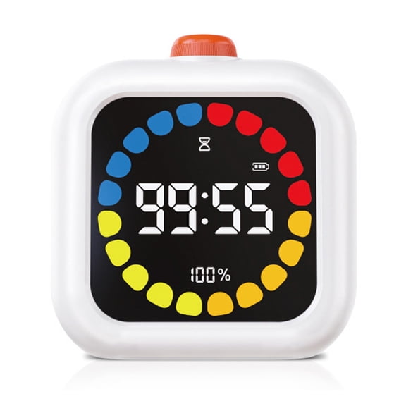 Meamaz Kids Digital Visual Timer (4-Color Zone) Silent, Count-Up/Count-Down with 5-Min Snooze for Homework, Classroom & Home Routin