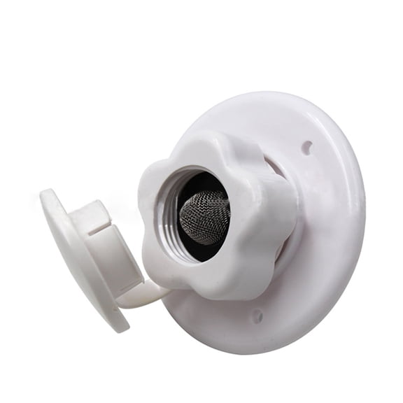 Meamaz RV Water Inlet Connector with Anti-Backflow Check Valve Brass Flange, Hose Hookup for RV, Camper & Travel Trailer