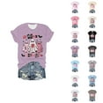 thumbnail image 1 of Mean Ghouls Halloween Tshirts Women 2025 Short Sleeve Crewneck Cute Ghost Graphic Halloween Shirts for Women, 1 of 5