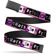 BUCKLE-DOWN Mean Girls Belt, Flip Web Belt Mean Girls Thats So Fetch Collage Pink Black White, 1.0 Inch Wide, Youth up to Size 20