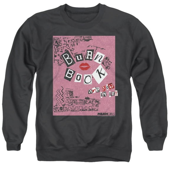 Mean Girls Burn Book Adult Crewneck Sweatshirt Black