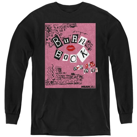 Mean Girls Burn Book Youth Long Sleeve T-Shirt Black