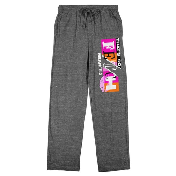 Mean Girls Fetch Adult Gray Heather Sleep Pajama Pants-Large