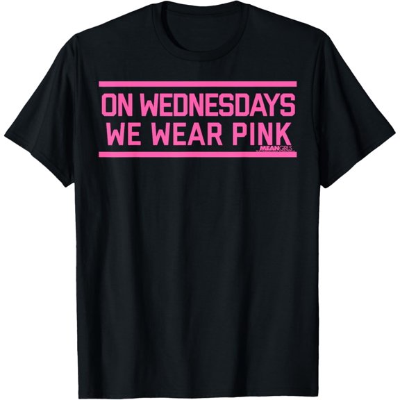 Mean Girls On Wednesdays We Wear Pink Cotton Candy Text T-Shirt