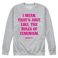 thumbnail image 1 of Mean Girls - Rules Of Feminism Graphic Fleece Sweatshirt, 1 of 5