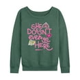 thumbnail image 1 of Mean Girls - She Doesn't Even Go Here - Women's Lightweight French Terry Long Sleeve Shirt, 1 of 5