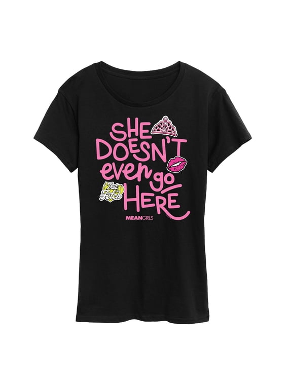 - She Doesn't Even Go Here Women's Short Sleeve Graphic T-Shirt
