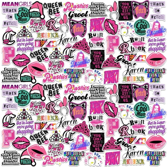 Mean Girls Variety 150ct Vinyl Large Deluxe Stickers Variety Pack Laptop, Water Bottle, Scrapbooking, Tablet, Indoor/Outdoor