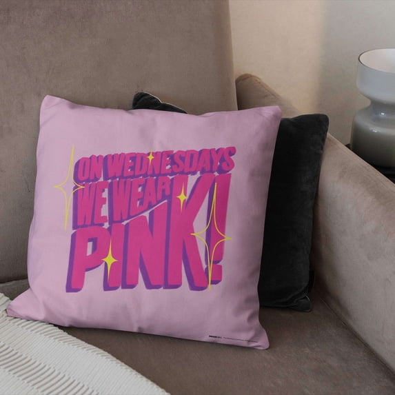 Mean Girls We Wear Pink Printed Throw Pillow