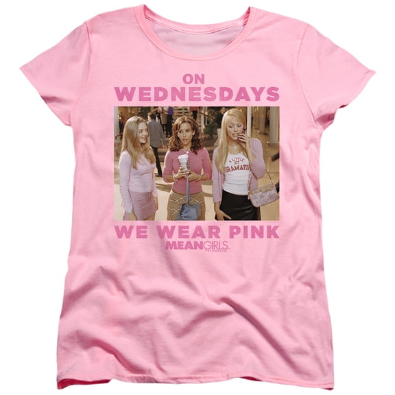 Mean Girls Wednesdays We Wear Pink Women's T Shirt (Large) Wednesdays We Wear Pink
