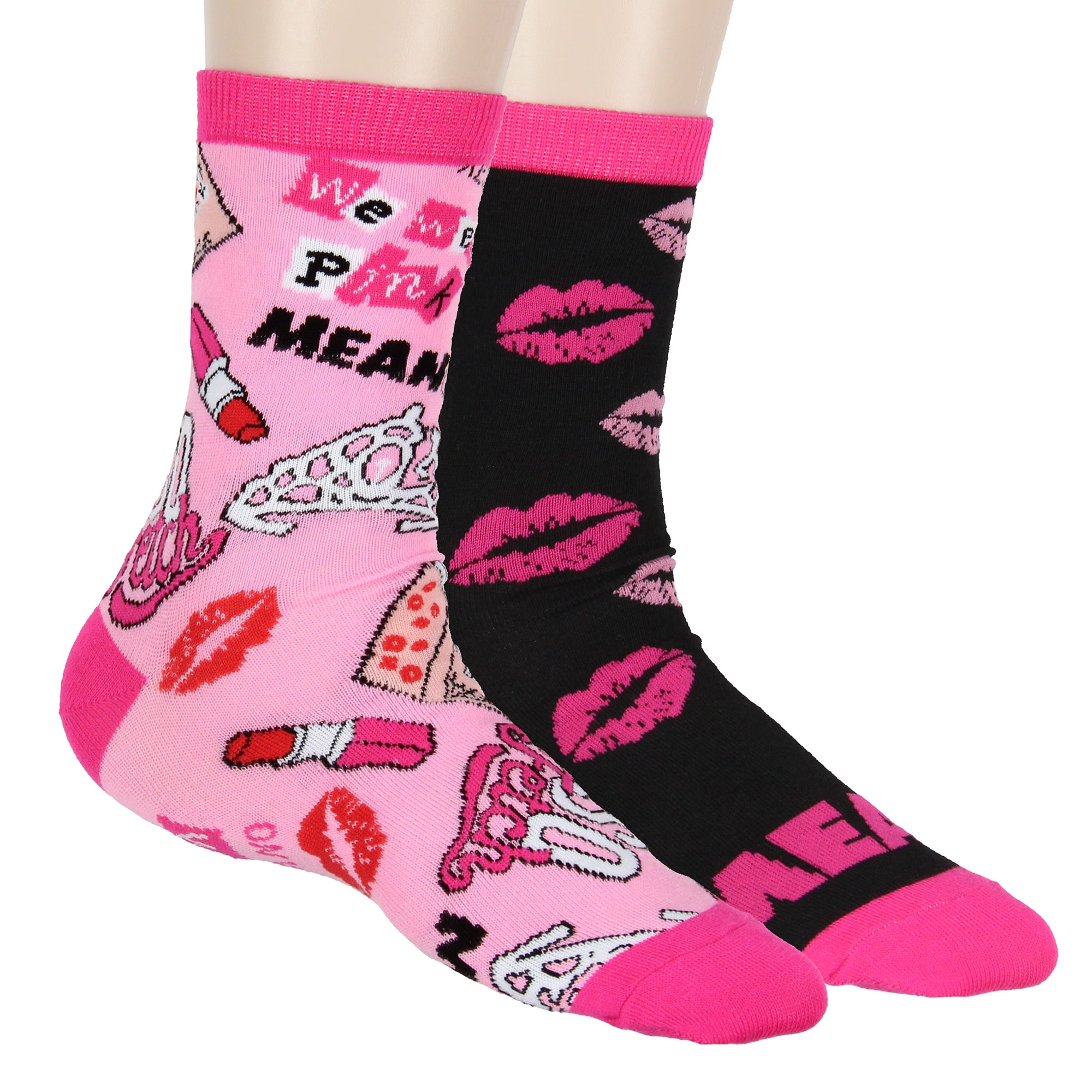 SEVEN TIMES SIX Mean Girls Women's We Wear Pink So Fetch 2 Pack Crew Socks