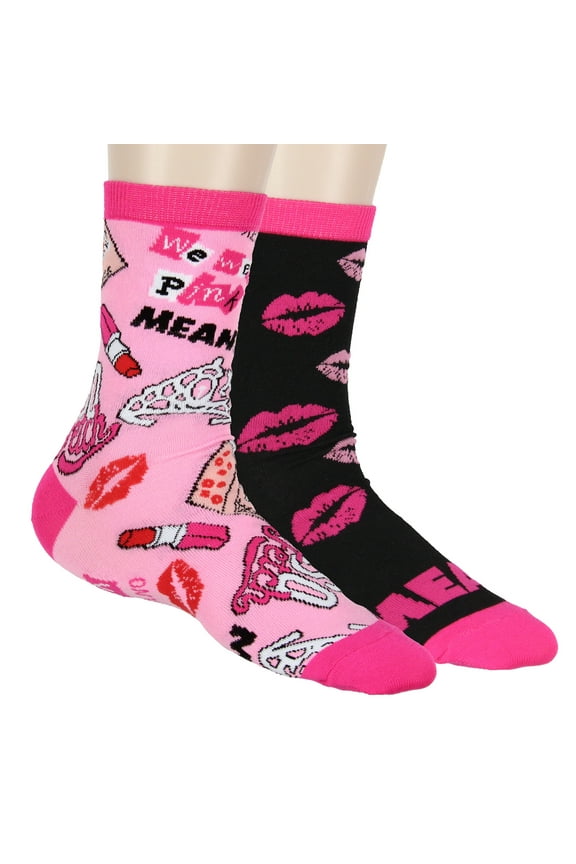 Mean Girls Women's We Wear Pink So Fetch 2 Pack Crew Socks