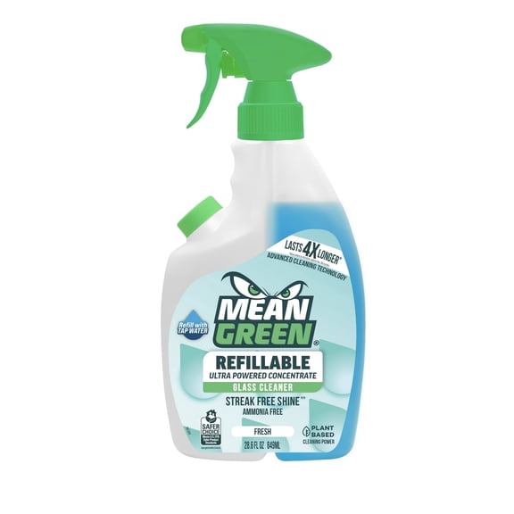 Mean Green Refillable Ultra Powered Concentrate Fresh Glass Cleaner, 28.6 oz
