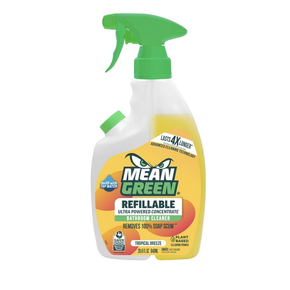 Mean Green Tropical Breeze Ultra Powered Refillable Bathroom Cleaner Concentrate, 28.6 oz