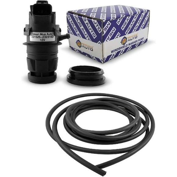 Mean Mug Auto 16212-20816A Windshield Washer Pump w/Grommet with 3 Meter Hose Pipe - Compatible with Toyota, Lexus, Scion, Mazda - Replaces OEM #: 85330-60190, 85330-AE010, 85330-60180