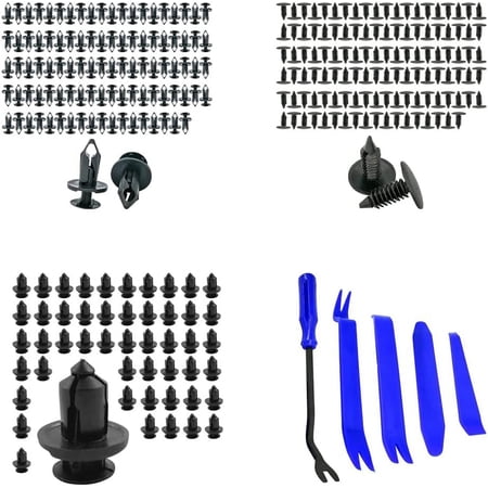 Mean Mug Auto 3212-3820A 250x Bumper Fender Trim Panel Clips Kit with 5 Pcs Tools Set Compatible with Chrysler, GM, Ford, Honda, Acura - Replaces OEM #: 91503-SZ3-003, N807389S, 6030441