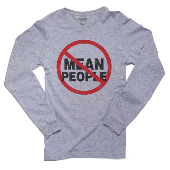 Mean People - Just Say No - Red Strikethrough Men's Long Sleeve Grey T-Shirt