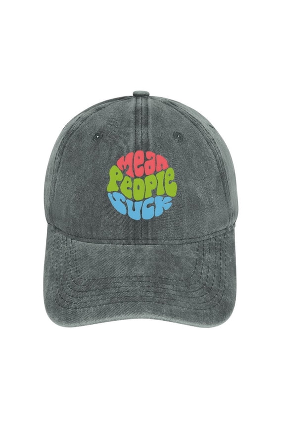 Mean People Suck Gray Baseball Cap for Men Women, Adjustable Snapback Hats Cotton Hat