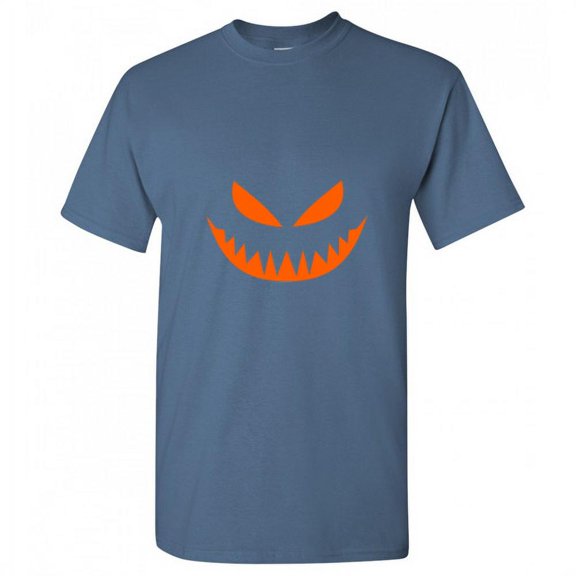 Mean Pumpkin Emoticon Holloween Tee Graphic Novelty Humor Funny Sarcastic T shirts