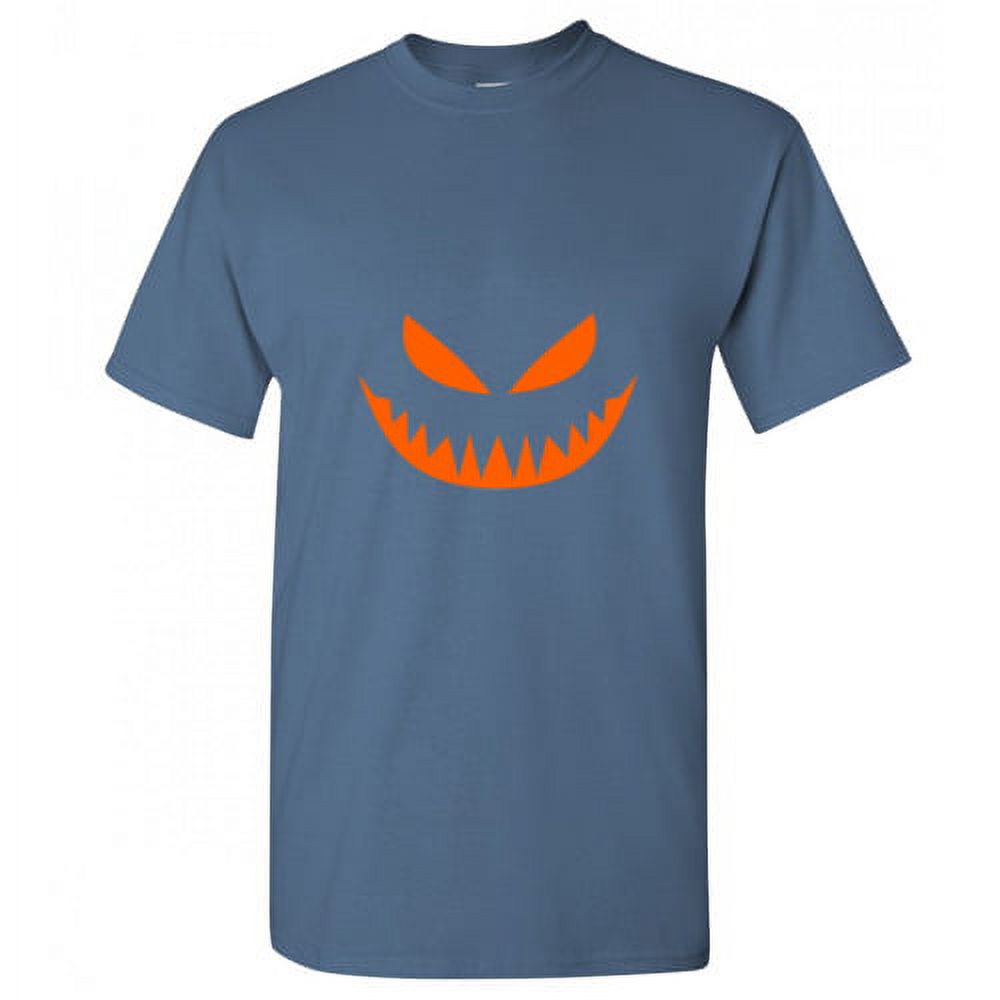 Mean Pumpkin Emoticon Holloween Tee Graphic Novelty Humor Funny