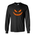 thumbnail image 1 of Mean Pumpkin Emoticon Sarcastic Novelty Gift Idea Adult Humor Funny Men's Long Sleeve Shirts, 1 of 3