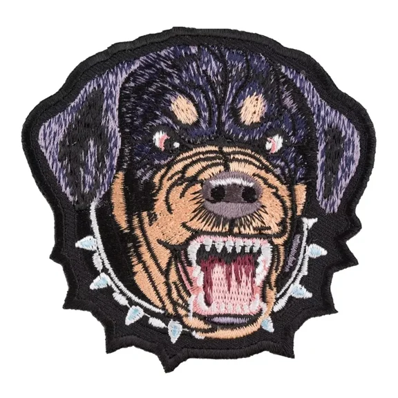 Mean Rottweiler Spiked Collar Patch, Dog Patches