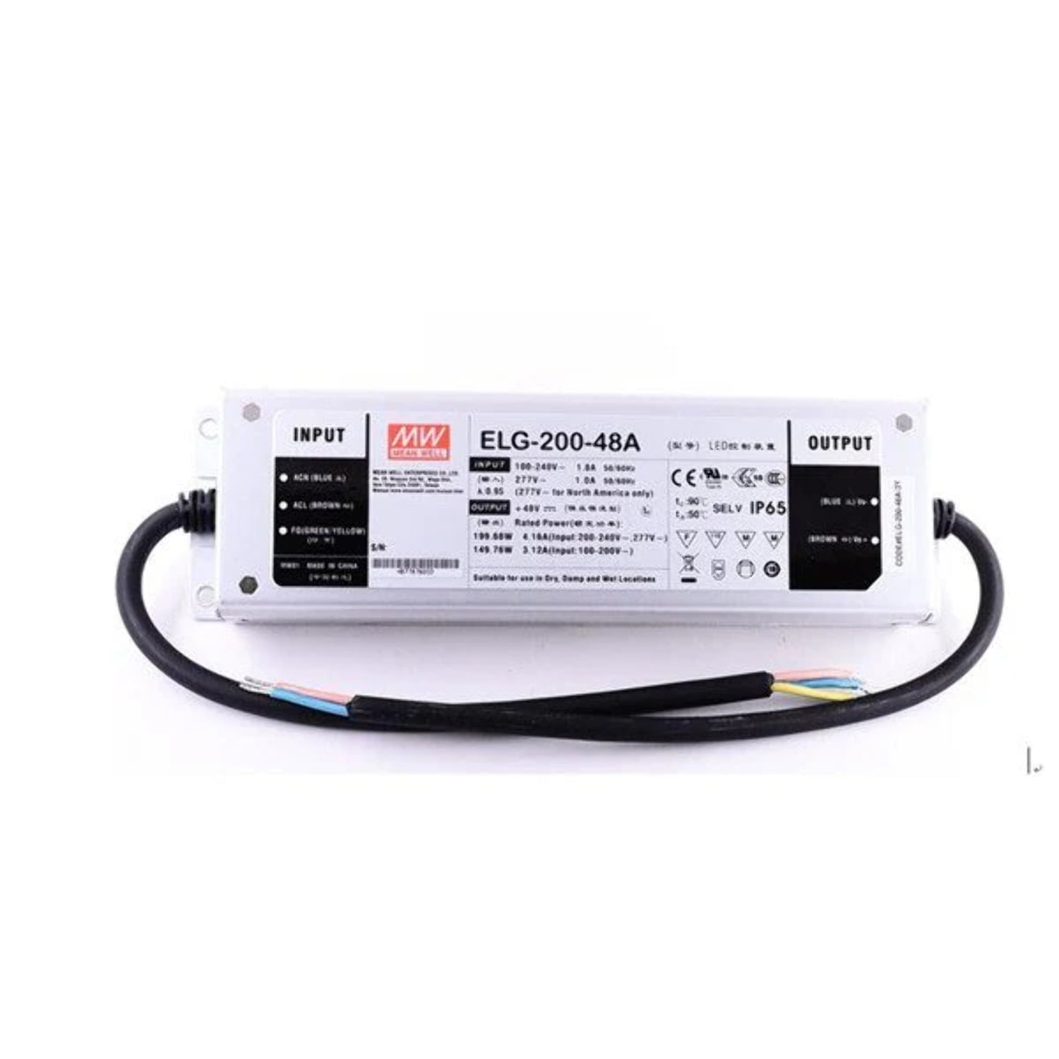 Mean Well ELG-200-48D2 AC-DC Single output LED Driver Mix Mode (CV+CC ...