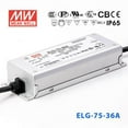 thumbnail image 1 of Mean Well ELG-75-36A Power Supply 75W 36V - Adjustable, 1 of 5