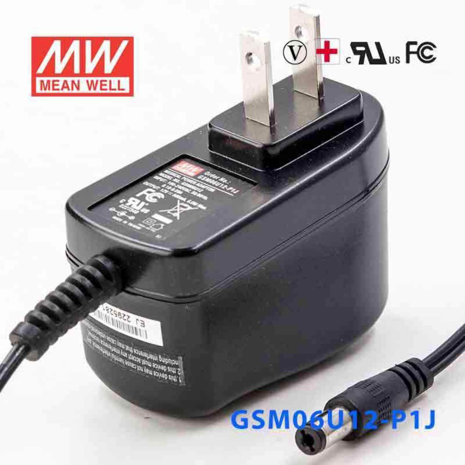 Adaptateur D'alimentation Mean Well GSM06E18-P1J | 6W 0.33A | Entrée 80-264VAC | Pour équipements Médicaux - 6