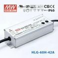 thumbnail image 1 of Mean Well HLG-60H-42A Power Supply 60W 42V - Adjustable, 1 of 5