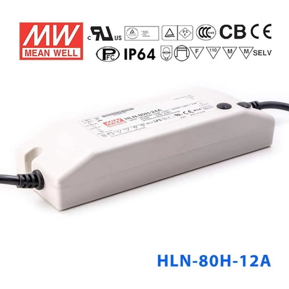 Mean Well HLN-80H-12A Power Supply 60W 12V - IP64, Adjustable