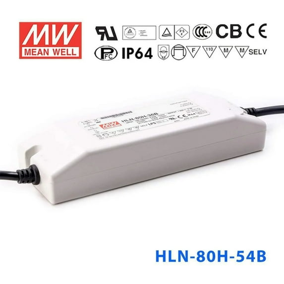 Mean Well HLN-80H-54B Power Supply 80W 54V - IP64, Dimmable