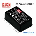 thumbnail image 1 of Mean Well IRM-01-5S Switching Power Supply 1W 5V 200mA - Encapsulated, 1 of 1