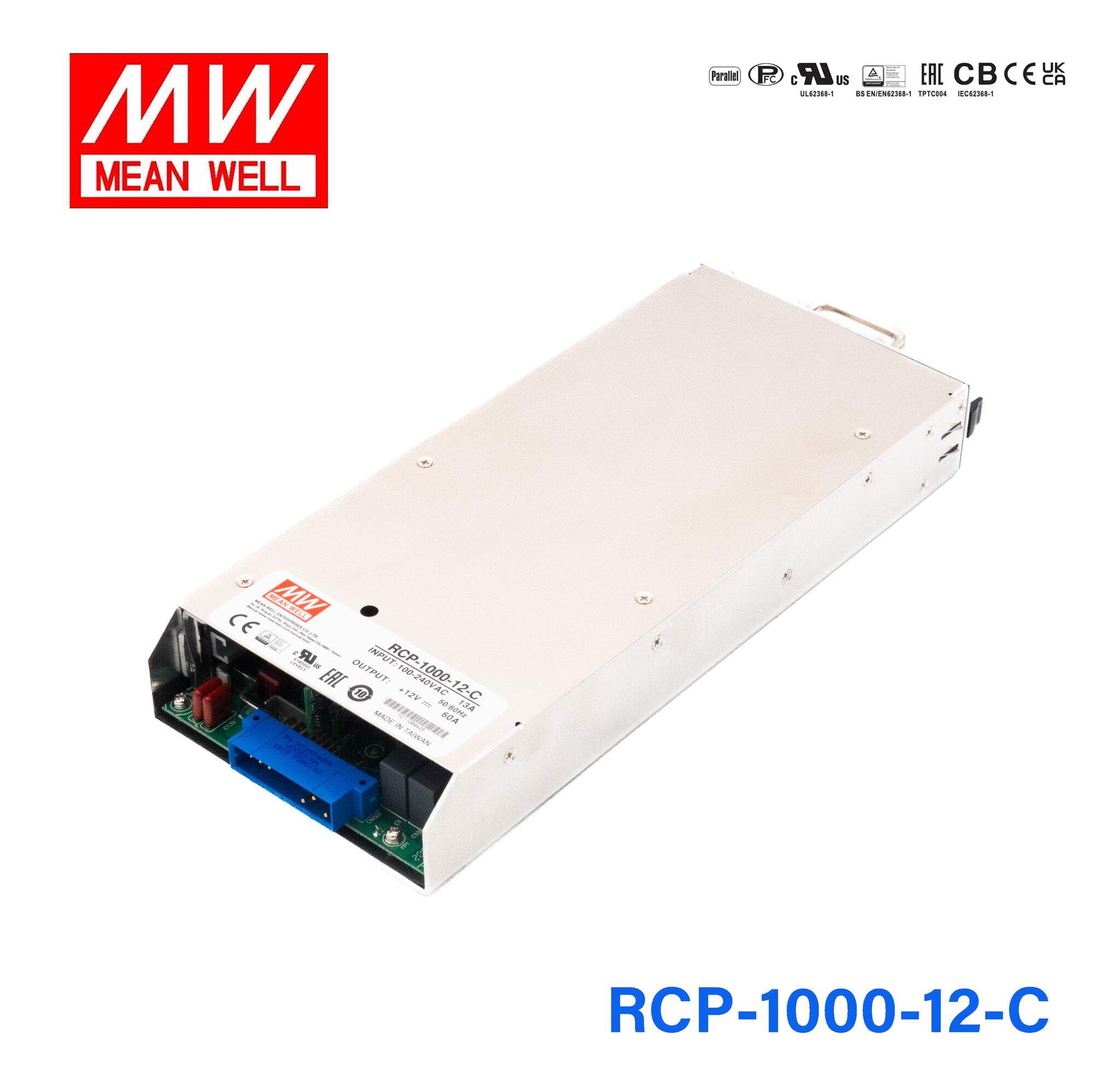 Meanwell Racks Mean Well RCP-1000-12-C AC-DC 19 inch rack power supply with PFC 1000W ...